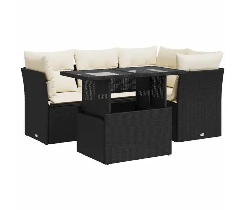 5-Daļīgs Dārza Dīvāna Komplekts Ar Matračiem, Pe Rotangpalma Vidaxl