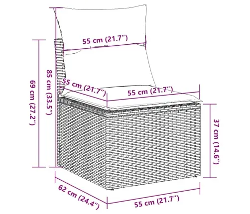 5-Osaline Aiadiivani Komplekt Patjadega, Beež, Polürotang