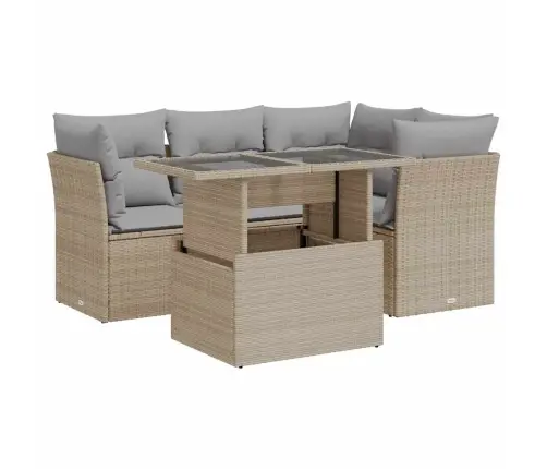 5-Osaline Aiadiivani Komplekt Patjadega, Beež, Polürotang