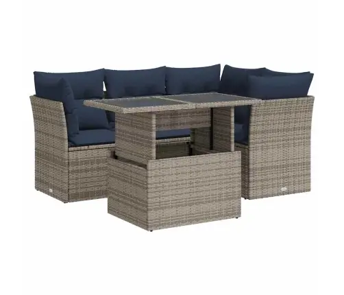 Sodo Komplektas Su Pagalvėlėmis, 5 Dalių, Poliratanas/Akacija