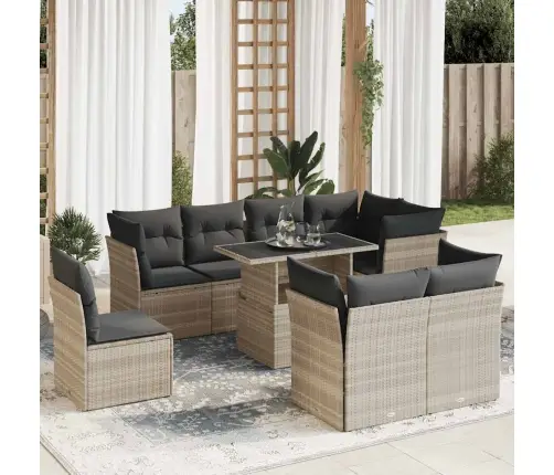 9-Osaline Aiadiivani Komplekt Patjadega, Helehall, Polürotang