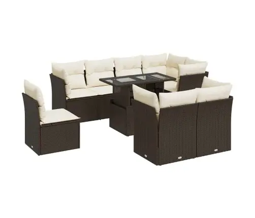 9-Osaline Aiadiivani Komplekt Patjadega, Pruun, Polürotang