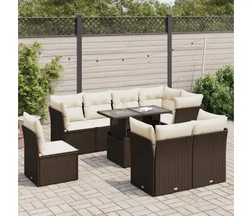 9-Osaline Aiadiivani Komplekt Patjadega, Pruun, Polürotang