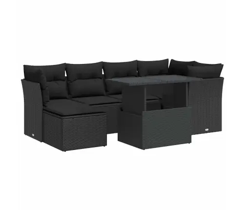 7-Osaline Aiadiivani Komplekt Patjadega, Must, Polürotang