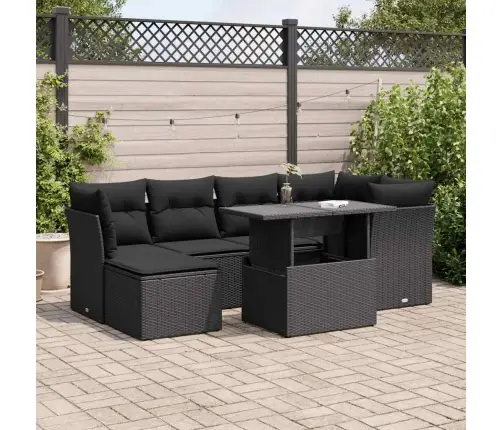 7-Osaline Aiadiivani Komplekt Patjadega, Must, Polürotang