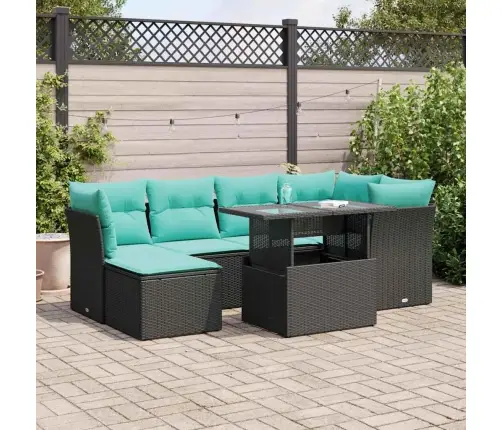 Sodo Komplektas Su Pagalvėlėmis, 7 Dalių, Poliratanas/Akacija