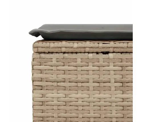 7-Daļīgs Dārza Dīvāna Komplekts, Matrači, Bēša Pe Rotangpalma Vidaxl