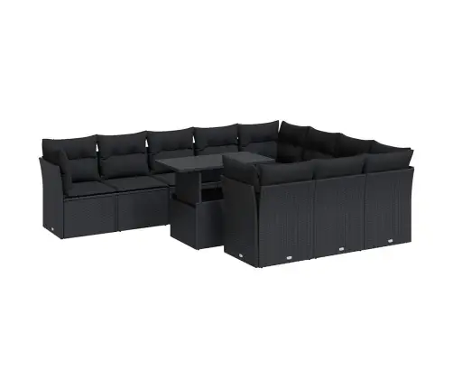 11-Osaline Aiadiivani Komplekt Patjadega, Must, Polürotang