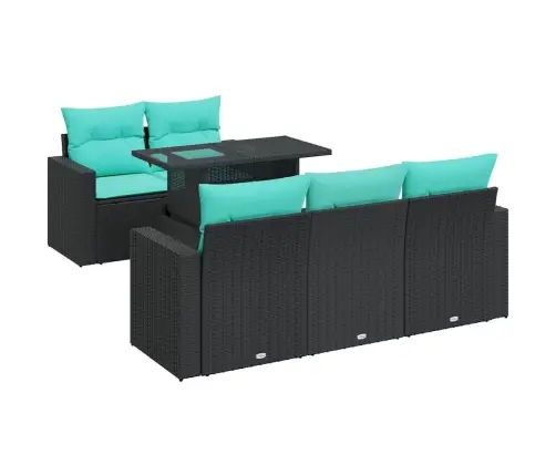 6-Daļīgs Dārza Dīvāna Komplekts, Matrači, Melna Pe Rotangpalma Vidaxl