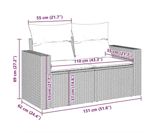 6-Daļīgs Dārza Dīvānu Komplekts,Matrači, Gaiši Pelēka Pe Pinums Vidaxl