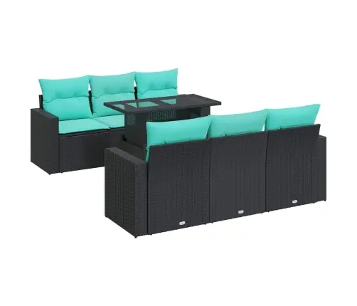 7-Osaline Aiadiivani Komplekt Patjadega, Must, Rotang/Akaatsia