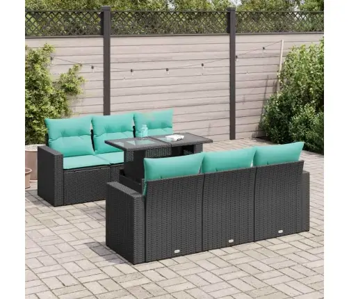 7-Osaline Aiadiivani Komplekt Patjadega, Must, Rotang/Akaatsia