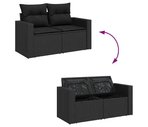 7-Osaline Aiadiivani Komplekt Patjadega, Must, Polürotang