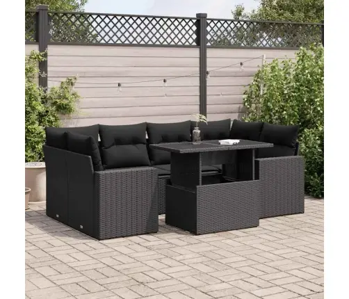 7-Osaline Aiadiivani Komplekt Patjadega, Must, Polürotang