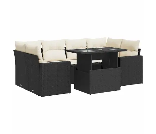 7-Osaline Aiadiivani Komplekt Patjadega, Must, Polürotang