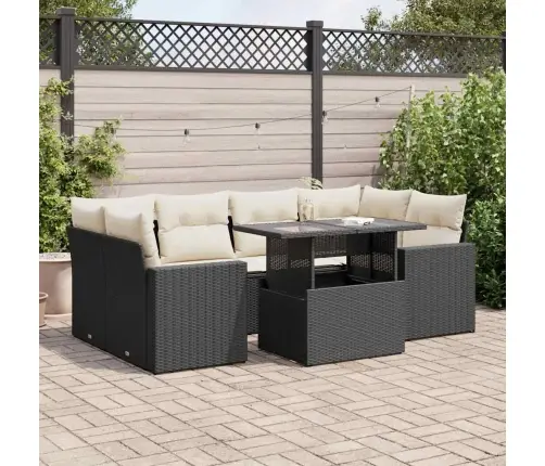 7-Osaline Aiadiivani Komplekt Patjadega, Must, Polürotang