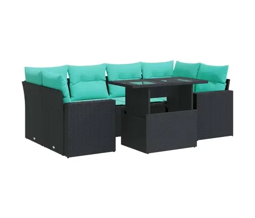 Sodo Komplektas Su Pagalvėlėmis, 7 Dalių, Poliratanas/Akacija