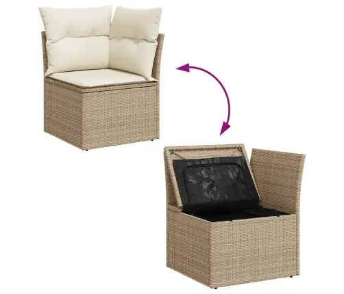 7-Osaline Aiadiivani Komplekt Patjadega, Beež, Polürotang