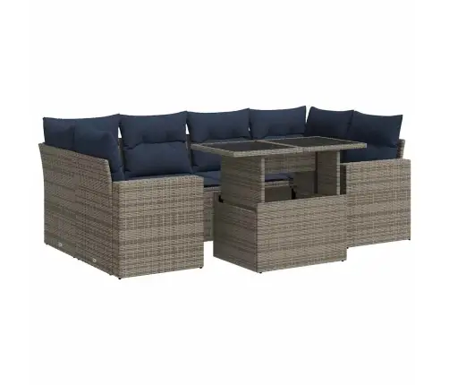 Sodo Komplektas Su Pagalvėlėmis, 7 Dalių, Poliratanas/Akacija