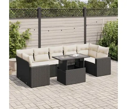 8-Osaline Aiadiivani Komplekt Patjadega, Must, Polürotang