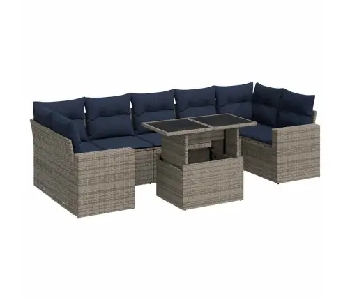 Sodo Komplektas Su Pagalvėlėmis, 8 Dalių, Poliratanas/Akacija