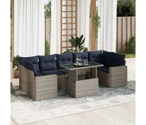 Sodo Komplektas Su Pagalvėlėmis, 8 Dalių, Poliratanas/Akacija