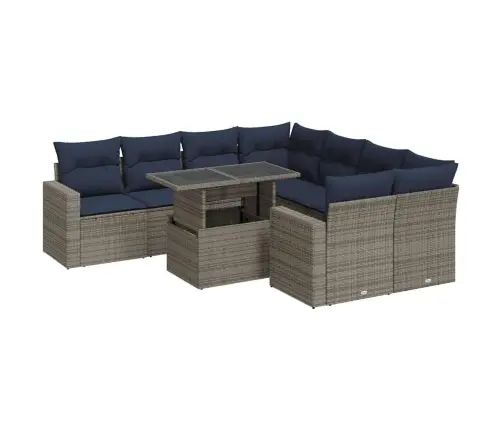 Sodo Komplektas Su Pagalvėlėmis, 9 Dalių, Poliratanas/Akacija