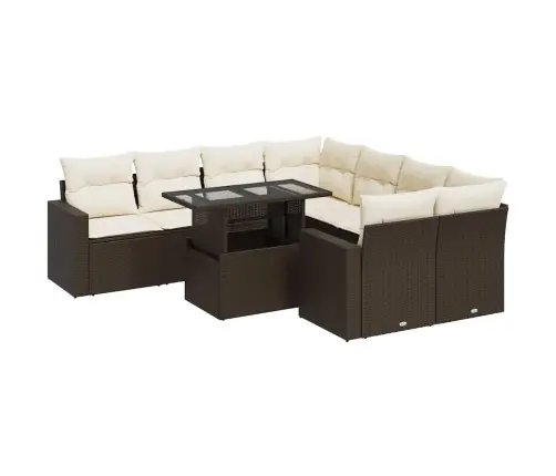 9-Osaline Aiadiivani Komplekt Patjadega, Pruun, Polürotang