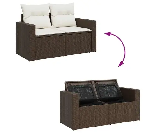 9-Osaline Aiadiivani Komplekt Patjadega, Pruun, Polürotang