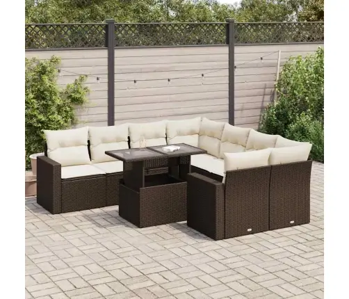 9-Osaline Aiadiivani Komplekt Patjadega, Pruun, Polürotang