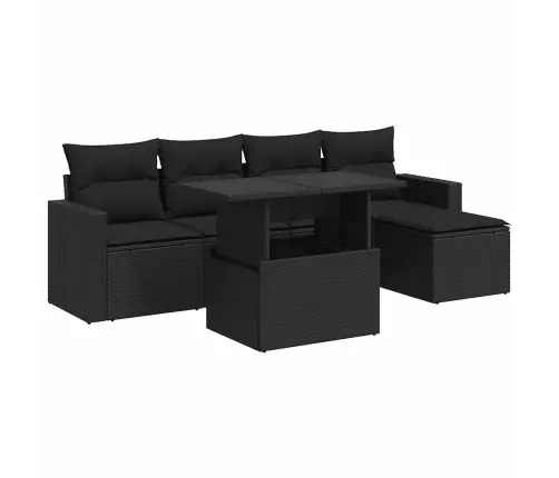 6-Osaline Aiadiivani Komplekt Patjadega, Must, Polürotang