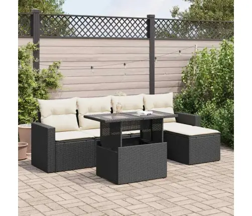 6-Osaline Aiadiivani Komplekt Patjadega, Must, Polürotang