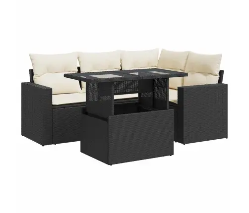 5-Daļīgs Dārza Dīvāna Komplekts Ar Matračiem, Pe Rotangpalma Vidaxl