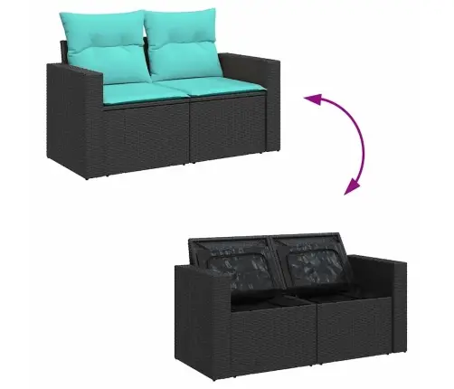 Sodo Komplektas Su Pagalvėlėmis, 6 Dalių, Poliratanas/Akacija