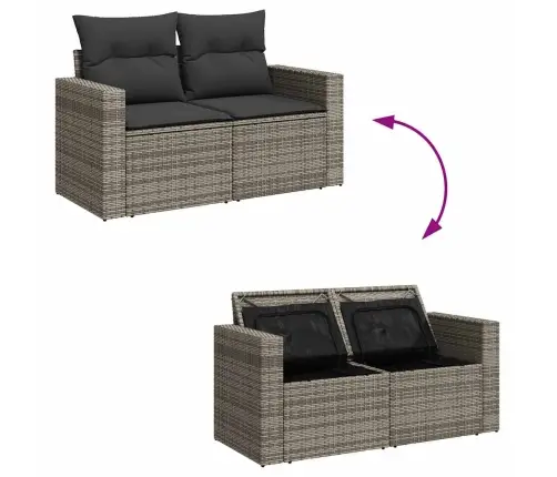 Sofos Komplektas Su Pagalvėlėmis, 6 Dalių, Pilkas, Poliratanas