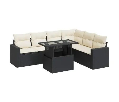 7-Osaline Aiadiivani Komplekt Patjadega, Must, Polürotang