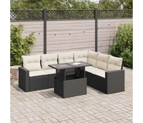 7-Osaline Aiadiivani Komplekt Patjadega, Must, Polürotang