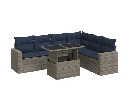 7-Osaline Aiadiivani Komplekt Patjadega, Must, Rotang/Akaatsia