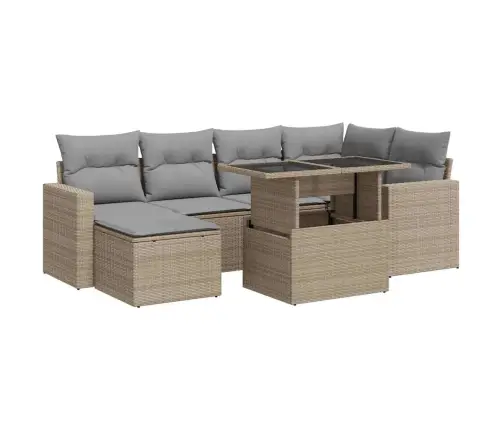 7-Osaline Aiadiivani Komplekt Patjadega, Beež, Polürotang