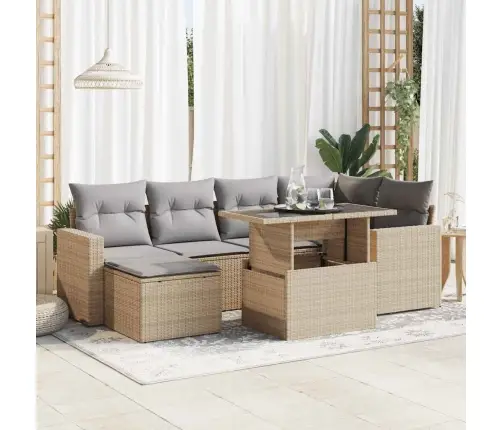 7-Osaline Aiadiivani Komplekt Patjadega, Beež, Polürotang