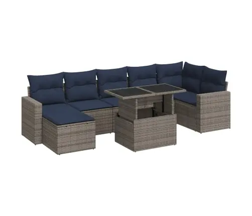 Sodo Komplektas Su Pagalvėlėmis, 8 Dalių, Poliratanas/Akacija