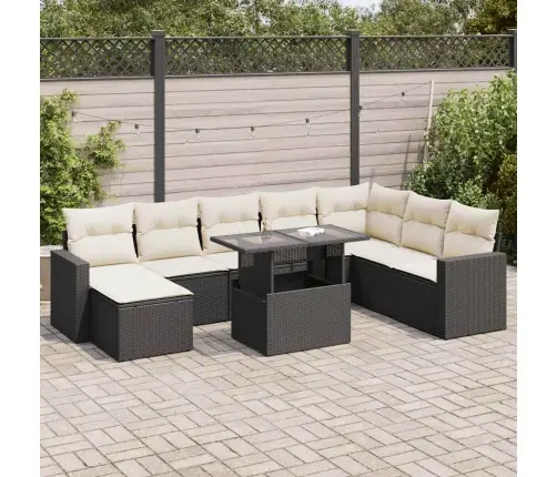 9-Osaline Aiadiivani Komplekt Patjadega, Must, Polürotang