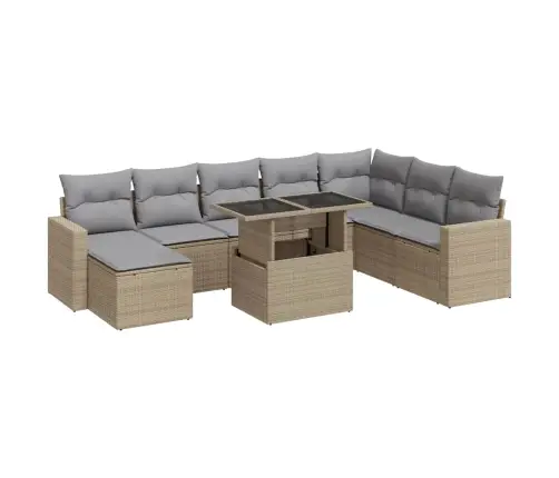 9-Osaline Aiadiivani Komplekt Patjadega, Beež, Polürotang