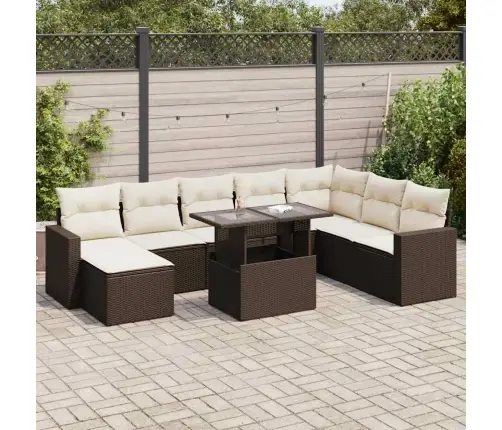 9-Osaline Aiadiivani Komplekt Patjadega, Pruun, Polürotang