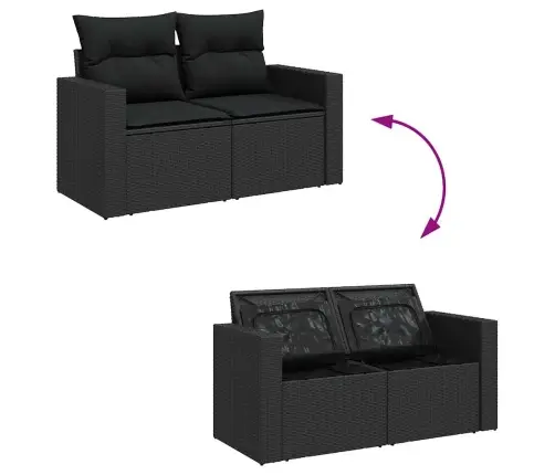 10-Osaline Aiadiivani Komplekt Patjadega, Must, Polürotang