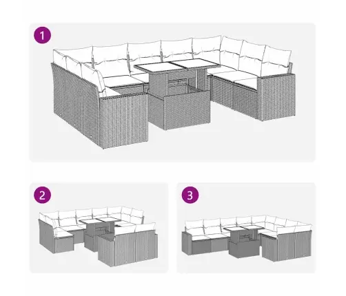 10-Osaline Aiadiivani Komplekt Patjadega, Must, Polürotang