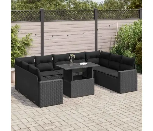 10-Osaline Aiadiivani Komplekt Patjadega, Must, Polürotang