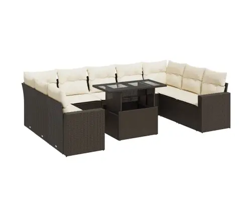 10-Osaline Aiadiivani Komplekt Patjadega, Pruun, Polürotang