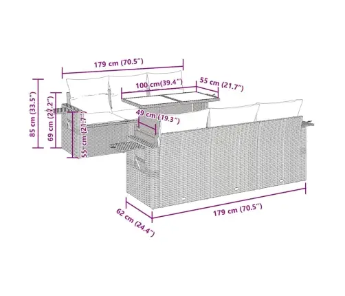 7-Daļīgs Dārza Dīvāna Komplekts Ar Matračiem, Melna Pe Vidaxl