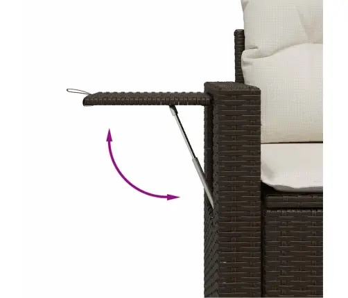 7-Daļīgs Dārza Dīvānu Komplekts, Matrači, Brūna Pe Rotangpalma Vidaxl